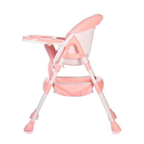 Silla De Comer Bebe Eco Cuero Ajustable Rosada-2