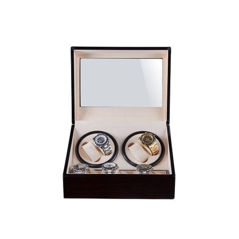Caja Para 4 Relojes Automaticos Elegante + 6 Compartimientos-4