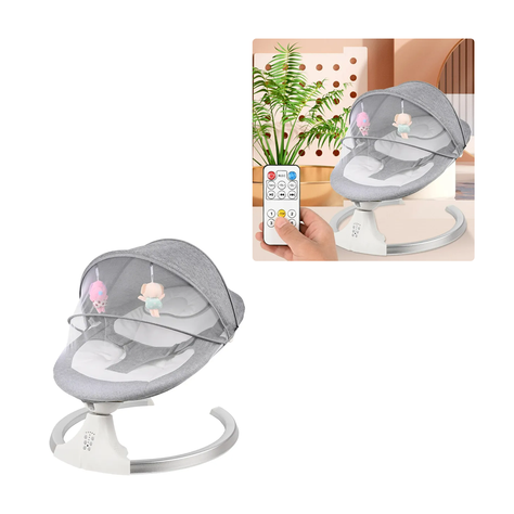 Silla Mecedora Electrica Inteligente Bebés Multifuncion Gris-7
