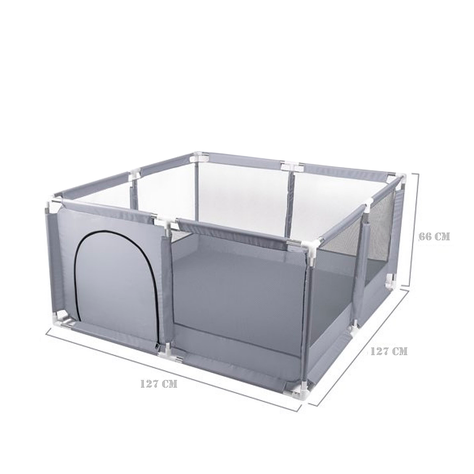 Corral de Seguridad Bebe Con Aro 126x126 Cm. Gris-2