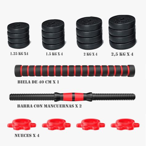 Set de Mancuernas de 30 Kg con Union Red-4