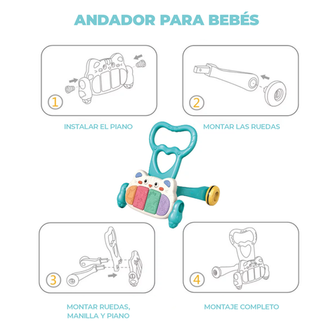 Gimnasio Andador Caminador Correpasillos 3 En 1 Musical Bebe-3