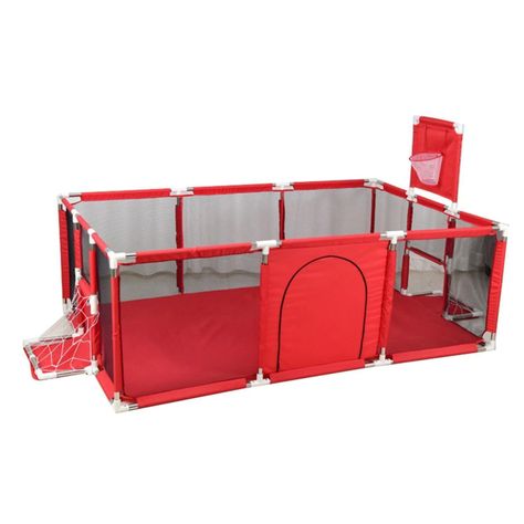 Corral Seguridad Bebes  Aro De Basket 180cm Rojo-1