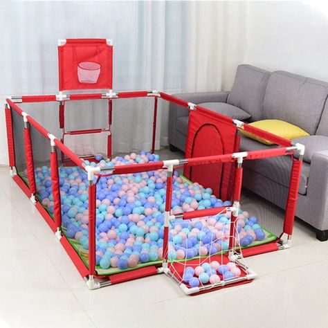 Corral Seguridad Bebes  Aro De Basket 180cm Rojo-4