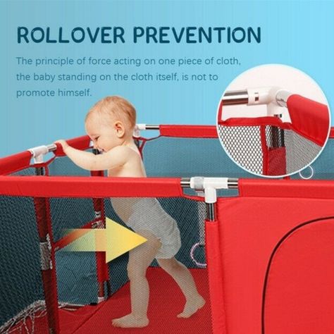 Corral Seguridad Bebes  Aro De Basket 180cm Rojo-6
