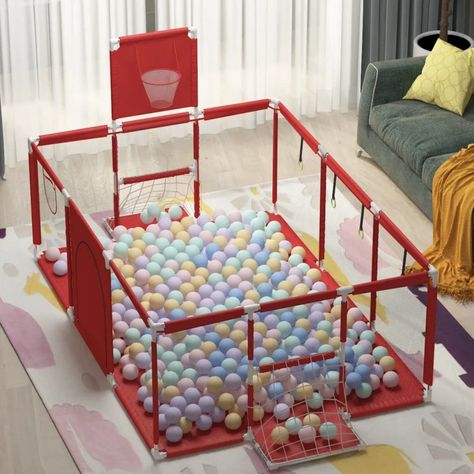 Corral Seguridad Bebes  Aro De Basket 180cm Rojo-8