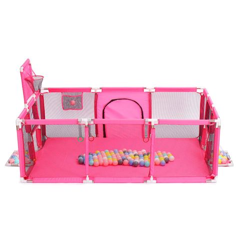 Corral Seguridad Bebes  Aro De Basket 180cm Rosado-2