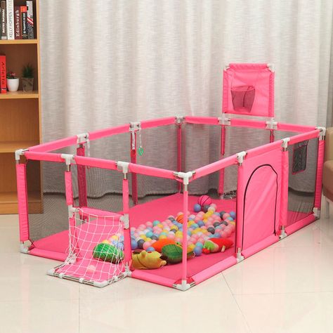 Corral Seguridad Bebes  Aro De Basket 180cm Rosado-4