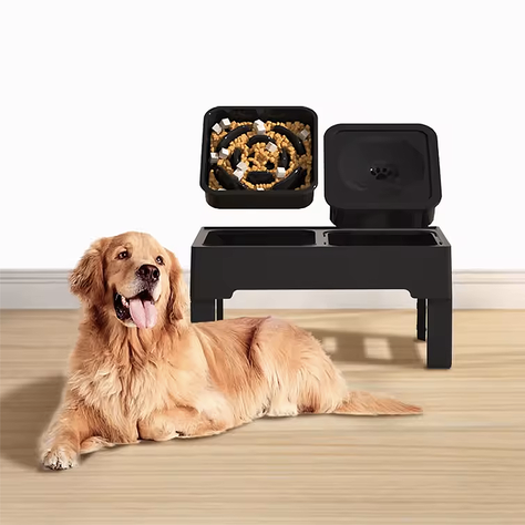 Plato Comedero Bebedero Antiderrame, Ajustable Para Mascotas-1