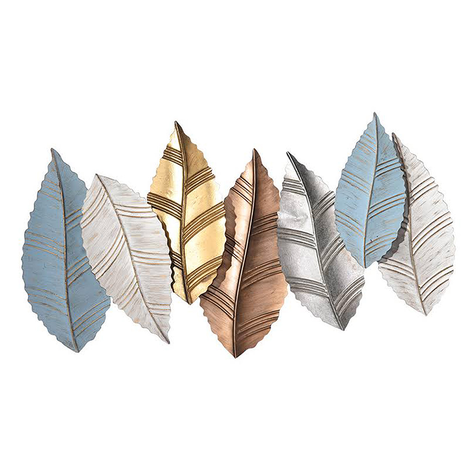 Adorno Decorativo Pared Placa Hojas Metalicas 110 cm-0