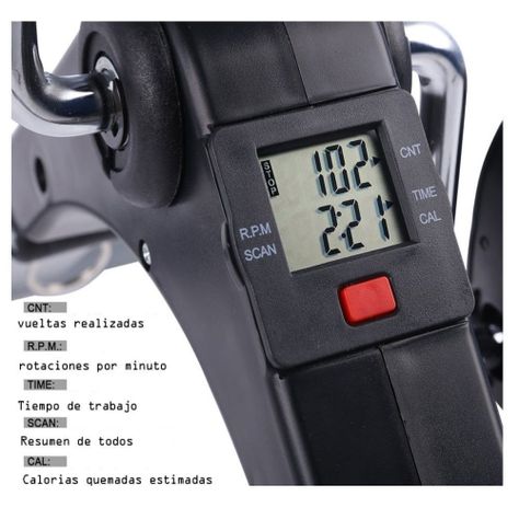 Pedalera Mini Bici Entrenamiento Manos Y Pies Con Contador-3