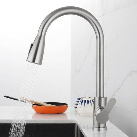Llave Monomando Grifo Extraible para Lavaplatos Cromada-4