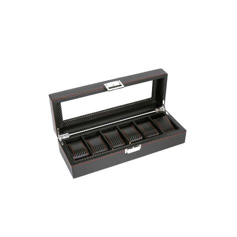 Caja Organizador de 6 Relojes de Lujo Bordado Elegante-0