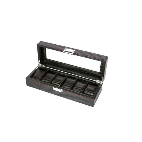 Caja Organizador de 6 Relojes de Lujo Bordado Elegante-2