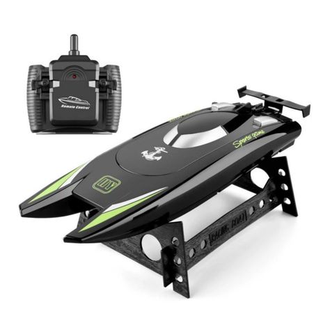 Lancha Juguete A Control Remoto Doble Motor Negro-0