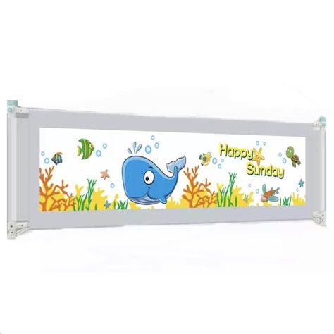 Baranda de Cama Seguridad Para Bebe Plegable 180 cm. Gris-0