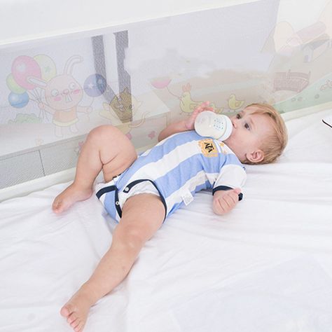 Baranda de Cama Seguridad Para Bebe Plegable 180 cm. Gris-1