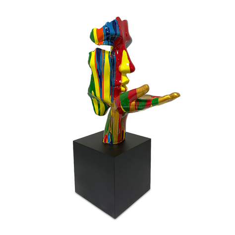 Adorno Deco Escultura Rostro Abstracto Blowing Kisses 55 cm-2