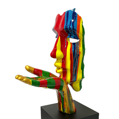 Adorno Deco Escultura Rostro Abstracto Blowing Kisses 55 cm-3
