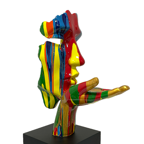 Adorno Deco Escultura Rostro Abstracto Blowing Kisses 55 cm-4