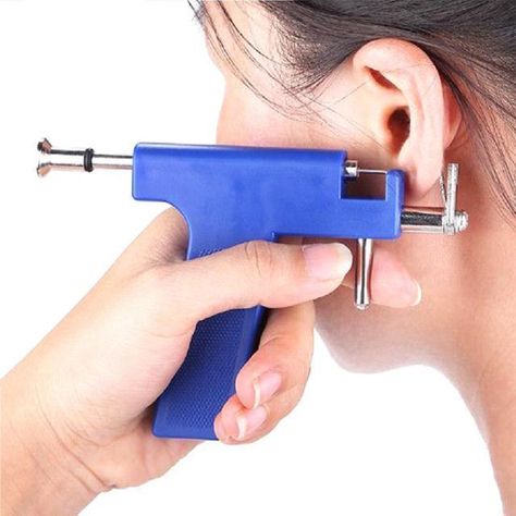 Kit Pistola Inoxidable Perforadora Cuerpo Aros Piercing + Estuche-1
