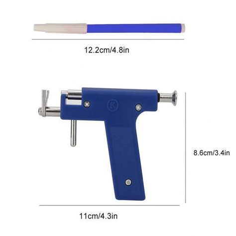 Kit Pistola Inoxidable Perforadora Cuerpo Aros Piercing + Estuche-3