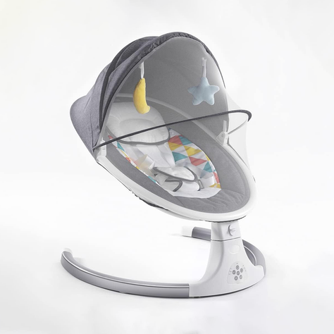 Silla Columpio Inteligente de Bebés Balancín Portátil con Temporización y Música-2