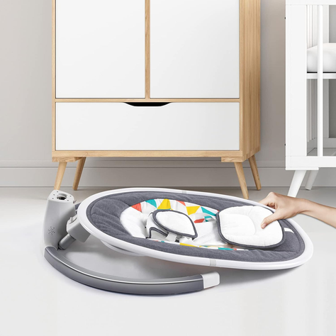 Silla Columpio Inteligente de Bebés Balancín Portátil con Temporización y Música-4