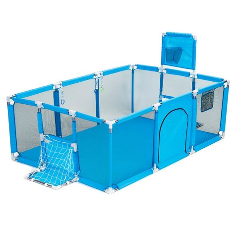 Corral Seguridad Bebes  Aro De Basket 180cm Celeste-4