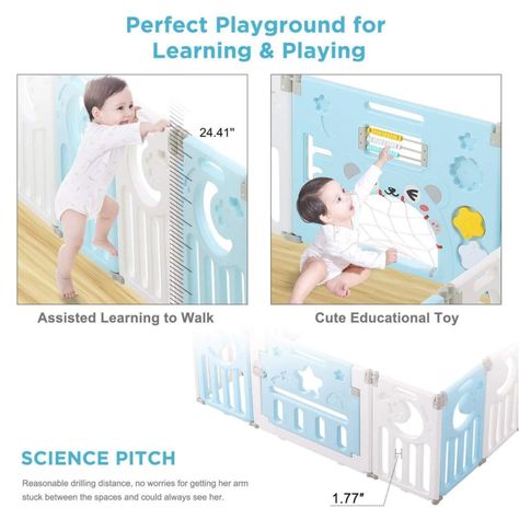 Corral de Seguridad Bebe Multiformas 8+2 Plegable Celeste-6