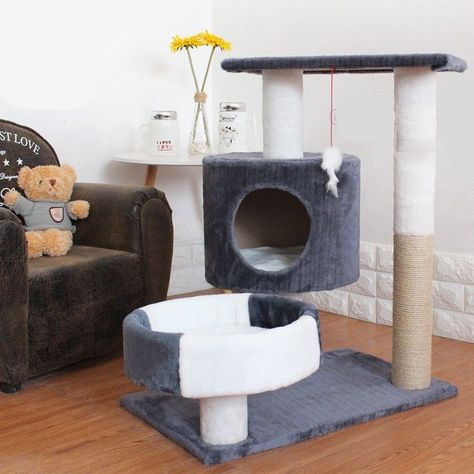Rascador Para Gato Cueva Camita 52 Cm. + Raton-4