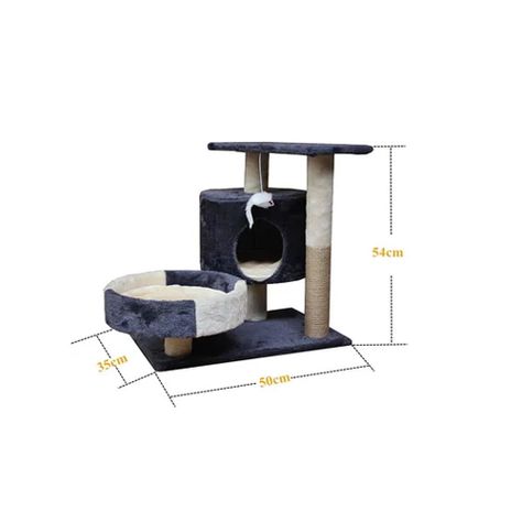 Rascador Para Gato Cueva Camita 52 Cm. + Raton-1