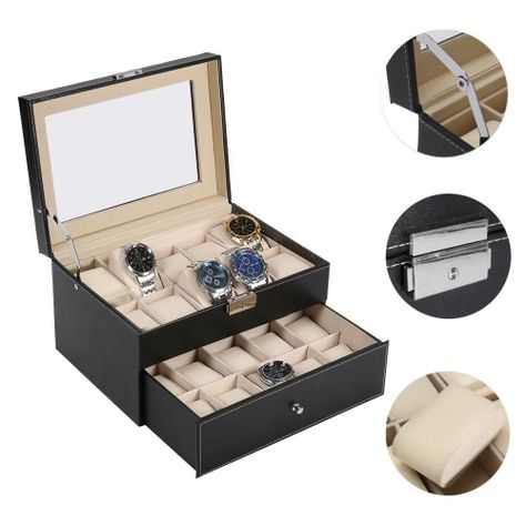 Caja Estuche Organizador de 20 Relojes de Lujo-4