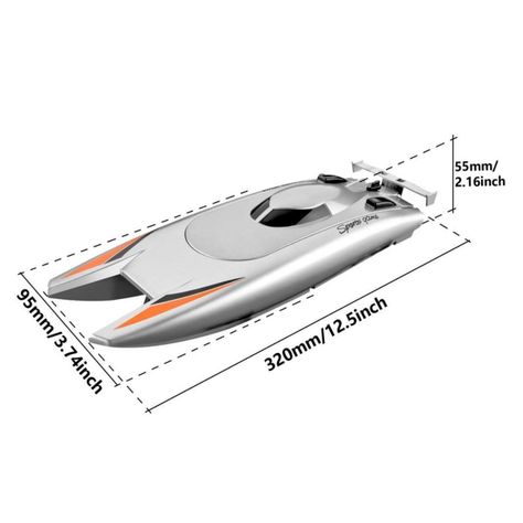 Lancha Juguete A Control Remoto Doble Motor Gris-1