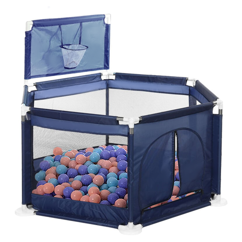 Corral De Seguridad Hexagonal Para Bebés Azul + Pelotitas-0