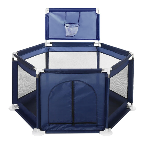 Corral De Seguridad Hexagonal Para Bebés Azul + Pelotitas-3