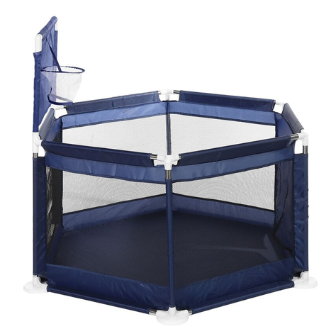Corral De Seguridad Hexagonal Para Bebés Azul + Pelotitas-4