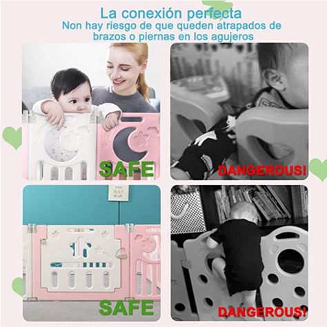 Corral de Seguridad Bebe Multiformas 8+2 Plegable Rosado-5