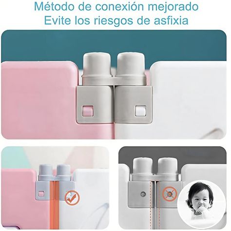 Corral de Seguridad Bebe Multiformas 8+2 Plegable Rosado-6