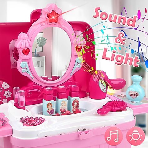 Juguete Maleta Peinador/ Tocador Maquillaje 3 En 1 con Luces y Sonidos-3