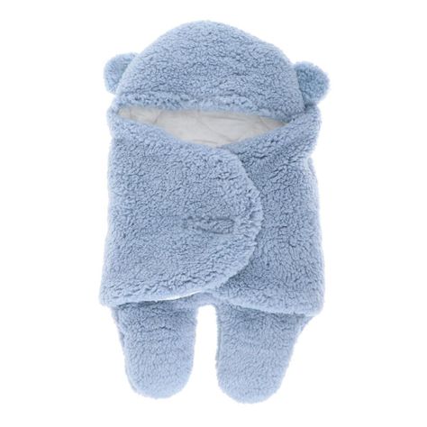 Manta Bebe Premium Recien Nacido Enterito Suave Osito Celeste-1