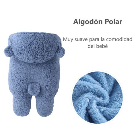 Manta Bebe Premium Recien Nacido Enterito Suave Osito Celeste-6