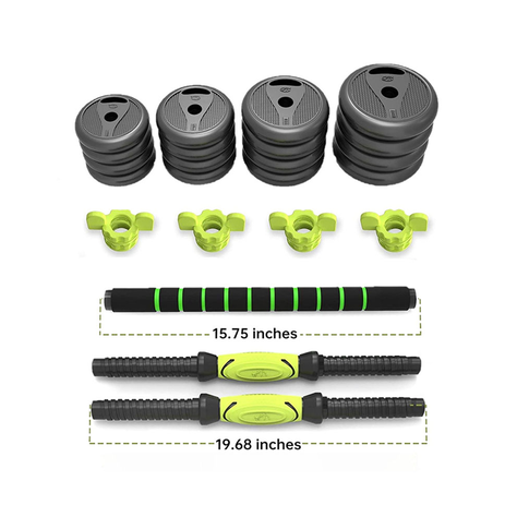 Juego De Mancuernas De 40 Kg Con Union Light Green-3