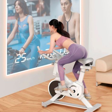 Bicicleta Spinning 6kg Resistencia Ajustable Blanca-4