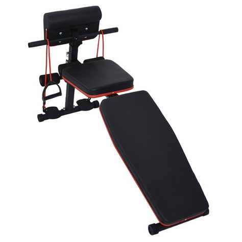 BANCA ABDOMINAL AJUSTABLE FULL + BICEPS CON BANDAS SPORTIME-1