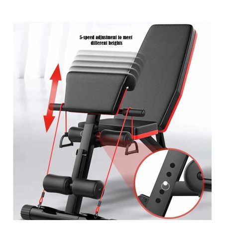 BANCA ABDOMINAL AJUSTABLE FULL + BICEPS CON BANDAS SPORTIME-5