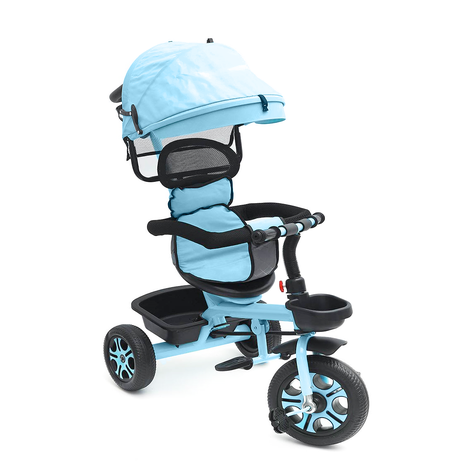 Coche Triciclo Infantil 4 En 1 Celeste-1