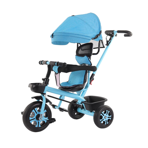 Coche Triciclo Infantil 4 En 1 Celeste-3