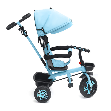 Coche Triciclo Infantil 4 En 1 Celeste-4