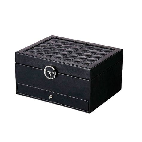 Joyero Maletin Organizador 2 Niveles Con Llave + Espejo-1